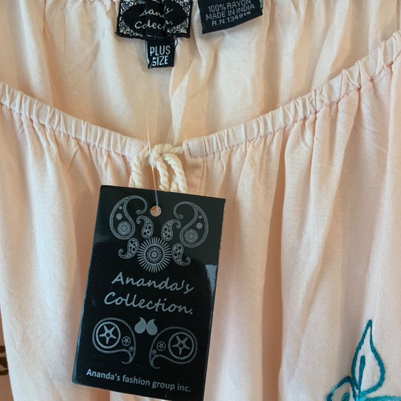 NEW! PLUS SIZE! Embroidered Boho Peasant Blouse Size 1X - Picture 5 of 7